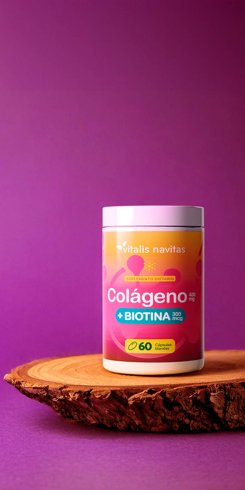 Frasco Colágeno y Biotina Vitalis Navitas