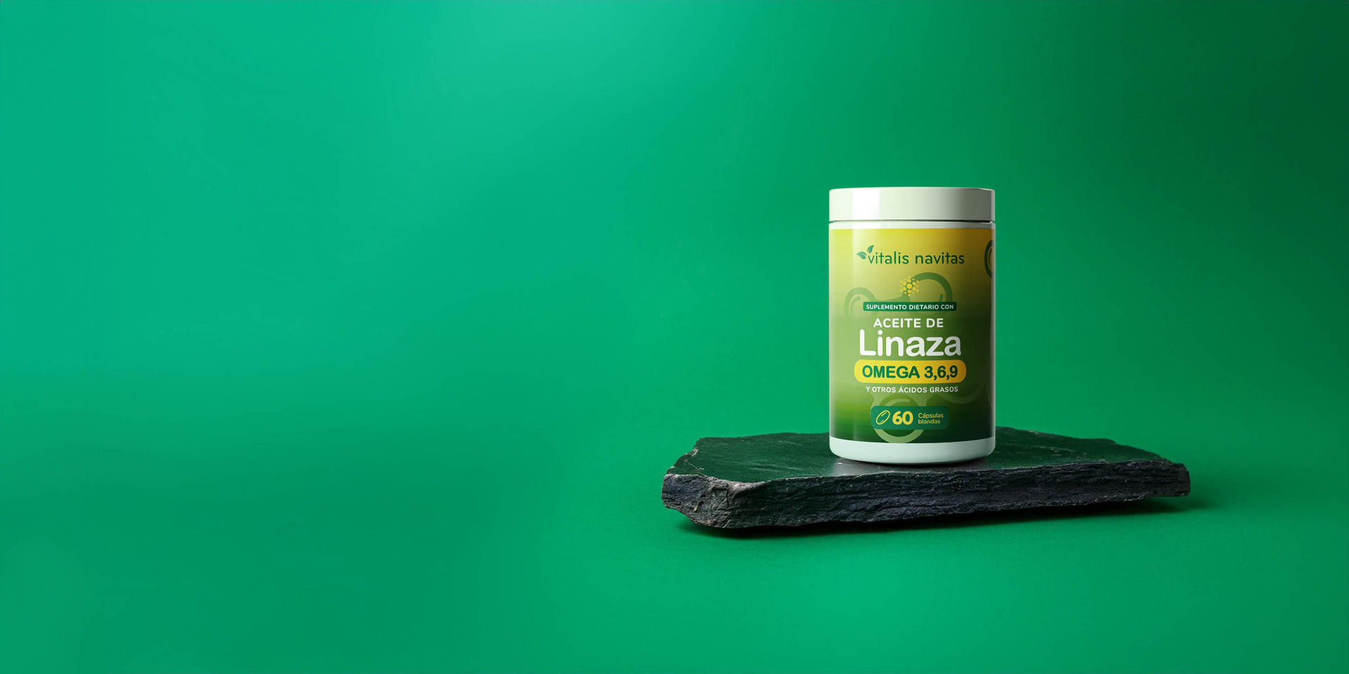 Frasco Aceite de Linaza y Omega 3, 6, 9 Vitalis Navitas