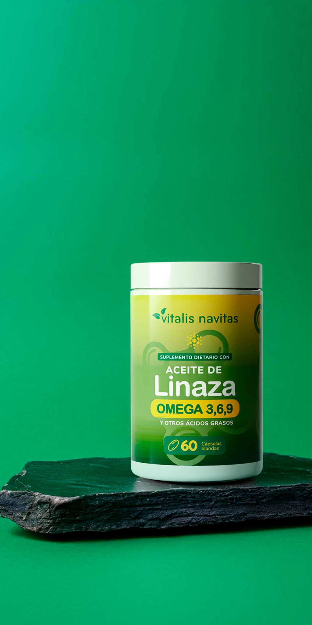 Frasco Aceite de Linaza y Omega 3, 6, 9 Vitalis Navitas